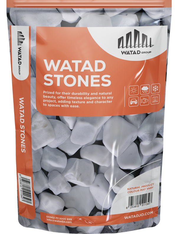 Premium Decorative White Mat Pebbles – Perfect for Borders, Ponds, and Rockeries